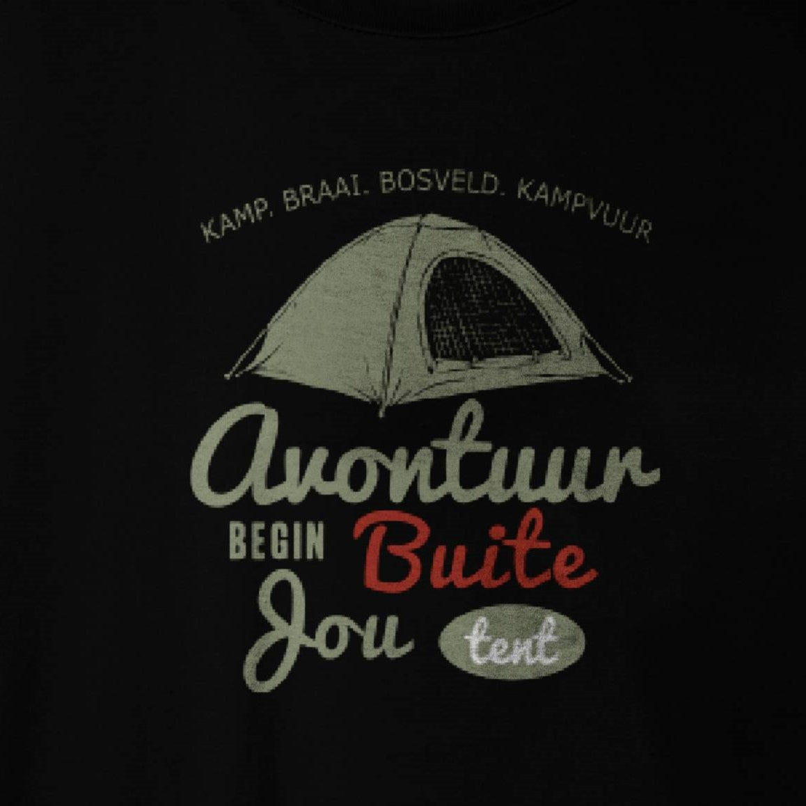 Avontuur begin buite jou tent - Unisex Short-sleeve T-shirt - 180g