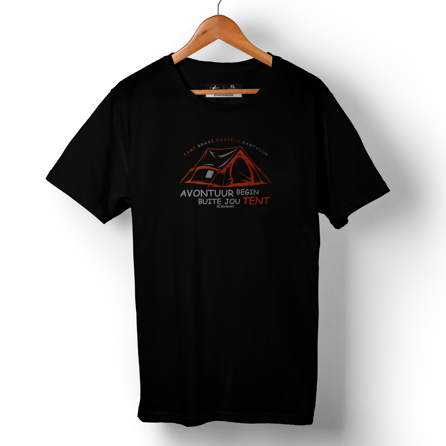 Avontuur begin buite jou tent - Unisex Short-sleeve T-shirt - 180g