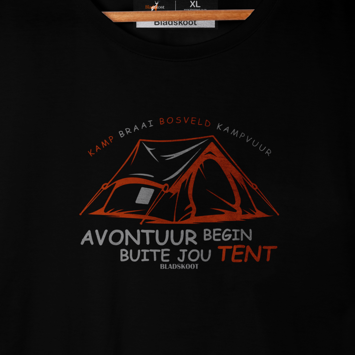 Avontuur begin buite jou tent - Unisex Short-sleeve T-shirt - 180g